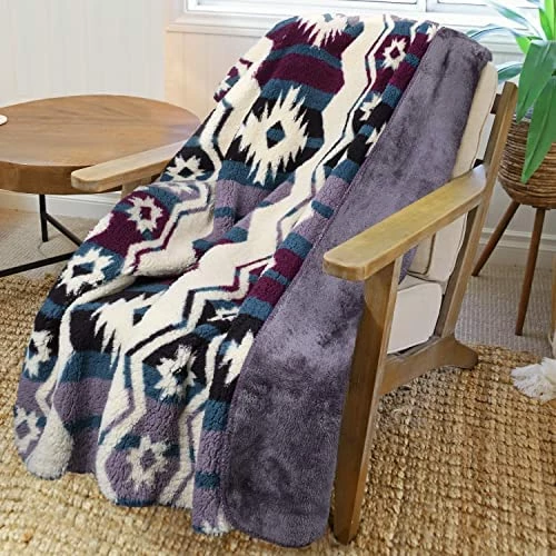 Catalonia Southwest Sherpa Blanket, Reversible Home Decorative Blanket For Adult Children, Soft Vintage Blanket Suitable For Sofa Bed Travel Wall Tapestry Living Room Outdoor Sw Star 11 Catalonia Southwest Sherpa Blanket, Reversible Home Decorative Blanket For Adult Children, Soft Vintage Blanket Suitable For Sofa Bed Travel Wall Tapestry Living Room Outdoor Sw Star - Image 9