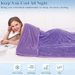 ABFace Cooling Blanket For Hot Sleepers, Light Weight Blanket For Summer, Cool Summer Blanket Twin Size 60x80 Inch, Lightweight Blanket With Cooling Fiber And Plush Double Sided For All Season, Purple 11 ABFace Cooling Blanket For Hot Sleepers, Light Weight Blanket For Summer, Cool Summer Blanket Twin Size 60x80 Inch, Lightweight Blanket With Cooling Fiber And Plush Double Sided For All Season, Purple -Electric Blankets Sales 2022 519mMN5NaFS
