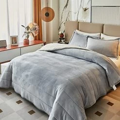 FlySheep 3-Layer Luxury Flannel Fleece Thick Bed Blanket Twin Size, Soft Plush Velvet Sherpa Blanket With 2 Pillow Shams Heavy Warm For Winter, Breathable N Washable, Dark Gray Pink -Electric Blankets Sales 2022 519xg z2L. AC