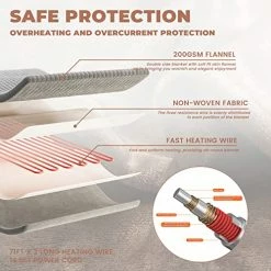 King Size Heated Blanket 100" X 90", Burngogo Zoned Electric Blanket Dual Temperature Control 4 Heating Levels, Reversible Soft Flannel, 10 Hours Auto Shut Off, ETL FCC Certified Brown -Electric Blankets Sales 2022 519zwGP15jL