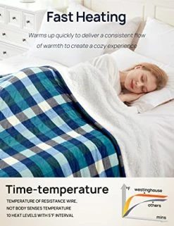 Westinghouse Electric Blanket Heated Blanket, Plaid Sherpa Heating Blanket, 10 Heating Levels & 1 To 12 Hours Heating Time Settings, Green Plaid, 62"x84" Twin Size 12 Westinghouse Electric Blanket Heated Blanket, Plaid Sherpa Heating Blanket, 10 Heating Levels & 1 To 12 Hours Heating Time Settings, Green Plaid, 62"x84" Twin Size -Electric Blankets Sales 2022 51AHtBy4JVL