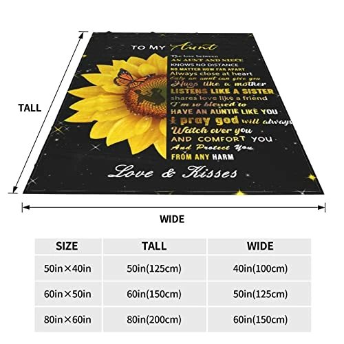 YOYICU Aunt Gifts From Niece, Auntie Gifts Blanket Birthday Gifts For Aunts From Niece 50"x60"in To My Aunt 5 YOYICU Aunt Gifts From Niece, Auntie Gifts Blanket Birthday Gifts For Aunts From Niece 50"x60"in To My Aunt - Image 3