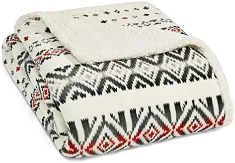 Eddie Bauer - Twin Blanket, Reversible Sherpa Fleece Bedding, Super Soft Plush Home Decor (Classic Fair Isle Black, Twin) Kettle Falls Grey/white 17 Eddie Bauer - Twin Blanket, Reversible Sherpa Fleece Bedding, Super Soft Plush Home Decor (Classic Fair Isle Black, Twin) Kettle Falls Grey/white - Image 15