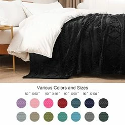 Exclusivo Mezcla Soft Queen Size Fleece Blanket, 90x90 Inches Warm Fuzzy Luxury Bed Blankets, Decorative Geometry Pattern Plush Blanket For Bed, Black 19 Exclusivo Mezcla Soft Queen Size Fleece Blanket, 90x90 Inches Warm Fuzzy Luxury Bed Blankets, Decorative Geometry Pattern Plush Blanket For Bed, Black -Electric Blankets Sales 2022 51AT4JweauL