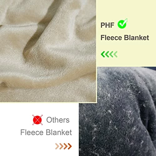 PHF Ultra Soft Fleece Blanket King Size, No Shed No Pilling Luxury Plush Cozy Flannel 300GSM Lightweight Blanket For Bed, Couch, Chair, Sofa Suitable For All Season, 108" X 90", Khaki 5 PHF Ultra Soft Fleece Blanket King Size, No Shed No Pilling Luxury Plush Cozy Flannel 300GSM Lightweight Blanket For Bed, Couch, Chair, Sofa Suitable For All Season, 108" X 90", Khaki - Image 3