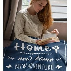 Yamco Housewarming Gifts For New House Blanket - New House Gift 60"x 50" Blankets - House Warming Gifts New Home Couple - New Home Gifts For Home - Best Housewarming Return Gift - New Home Gift Ideas Blue -Electric Blankets Sales 2022 51B4x05uJFL
