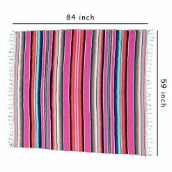 Eccbox 84 X 59 Inch Large Mexican Serape Blanket With Assorted Bright Colors Mexican Tablecloth For Mexican Wedding Party Decorations Jacquard Green -Electric Blankets Sales 2022 51B7IOYBpgL