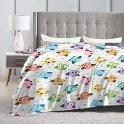 Junong Cute Cartoon Owl Print Blanket Soft Fleece Warm Plush Dog Blankets Lightweight Decorative Travel Throw Blanket For Couch Sofa Bed Living Dorm Room Home Décor All Season 60"x50" 14 Junong Cute Cartoon Owl Print Blanket Soft Fleece Warm Plush Dog Blankets Lightweight Decorative Travel Throw Blanket For Couch Sofa Bed Living Dorm Room Home Décor All Season 60"x50" -Electric Blankets Sales 2022 51BgI14bRgL