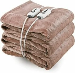 YAKEE Electric Heated Blanket, 72" X 84" Large Full Size With 4 Heating Levels, 10H Auto Shut Off, Soft Fleece Warm Heated Blanket, Fast-Heating & Machine Washable - Blue -Electric Blankets Sales 2022 51Bl4E147yL. AC