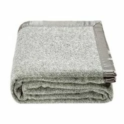 Spencer & Whitney Bed Throws Blankets Wool Blanket Grey Herringbone Throw Blanket Large Wool Blanket Queen Blanket For Bed