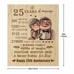 Antonia Bellamy 25th Blanket 60"X 50" - Gift For 25th Wedding Anniversary - 25 Years Of Marriage Gifts For Dad Mom Friends Grandparents - 25th Wedding For Husband Wife 25th Anniversary 16 Antonia Bellamy 25th Blanket 60"X 50" - Gift For 25th Wedding Anniversary - 25 Years Of Marriage Gifts For Dad Mom Friends Grandparents - 25th Wedding For Husband Wife 25th Anniversary -Electric Blankets Sales 2022 51BoHiFhI6L