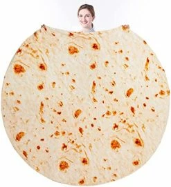 Segulah Burritos Blanket For Adults, 80 Inch Double Sided Funny Food Burrito Tortilla Blanket, 285 GSM Soft Flannel, Round, Novelty Gifts （80 Inches，Beige） -Electric Blankets Sales 2022 51Bsp76amrL. AC