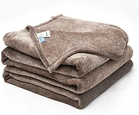 TILLYOU Cationic Fleece Blanket Soft Lightweight Upholstery Comfort Double Plush Blanket For Bed, Sofa, Couch, Travel, Camping,Suitable For All Seasons 90x90 Inches Khaki 11 TILLYOU Cationic Fleece Blanket Soft Lightweight Upholstery Comfort Double Plush Blanket For Bed, Sofa, Couch, Travel, Camping,Suitable For All Seasons 90x90 Inches Khaki - Image 9