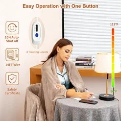 MSDUNOVR Heated Blanket Full Size 72"X84", Soft Electric Blanket With 4 Heating Levels, ETL&FCC Certification, Over-Heat Protection, Machine Washable, For Home Office Use(Brown) Grey (84'' X 90'') 7 MSDUNOVR Heated Blanket Full Size 72"X84", Soft Electric Blanket With 4 Heating Levels, ETL&FCC Certification, Over-Heat Protection, Machine Washable, For Home Office Use(Brown) Grey (84'' X 90'') -Electric Blankets Sales 2022 51C5Lgc6BXL