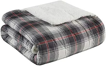 Woolrich Tasha Luxury Oversized Sofstpun Down Alternative Throw Grey 50x70 Plaid Premium Soft Cozy Cozy Spun For Bed, Couch Or Sofa Linden Red 15 Woolrich Tasha Luxury Oversized Sofstpun Down Alternative Throw Grey 50x70 Plaid Premium Soft Cozy Cozy Spun For Bed, Couch Or Sofa Linden Red - Image 13