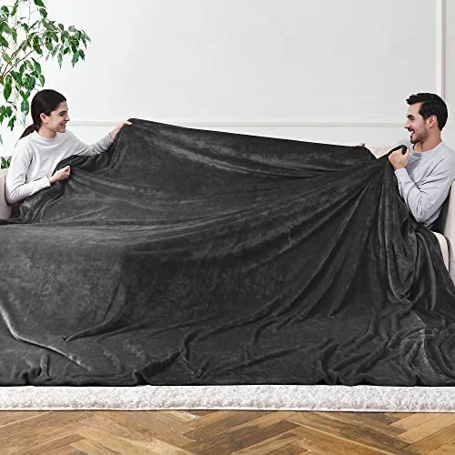 Ultracozy Big Oversized Blanket, 100x100 Inches King Sized Blanket, Double Sided Flannel, Weighted Fleece Blanket For Bed, Couch Throw, Family Blanket, Machine Washable Blue Black 9 Ultracozy Big Oversized Blanket, 100x100 Inches King Sized Blanket, Double Sided Flannel, Weighted Fleece Blanket For Bed, Couch Throw, Family Blanket, Machine Washable Blue Black - Image 7