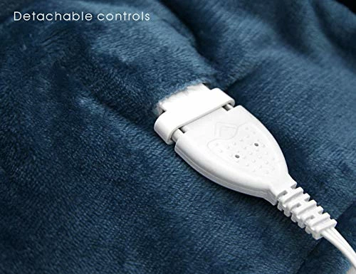 Marquess King Size Electric Blanket,Flannel Sherpa Washable And Comfortable Heated Blanket With 10 Heat Settings, Safety 10 Hours Auto-Off &Dual Temperature Dual Control By One Blanket(King, Navy) 7 Marquess King Size Electric Blanket,Flannel Sherpa Washable And Comfortable Heated Blanket With 10 Heat Settings, Safety 10 Hours Auto-Off &Dual Temperature Dual Control By One Blanket(King, Navy) - Image 5