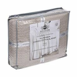 HILLFAIR 100% Combed Cotton Blanket–102x108 Inch California King Size Bed Blankets– Warm Soft All Season Breathable Blankets– Extra Large Oversized California King Blanket- Beige King Cotton Blankets White -Electric Blankets Sales 2022 51Cd8pZTfQL