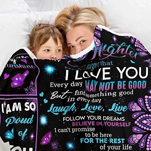 GADGETSTALK (60"x80") Sherpa Blanket - Daughter Blanket From Mom - Gift For Daughter, Never Forget That I Love You My Daughter - Daughter Gift For Birthday, Christmas Bonus Daughter Style 11 3 GADGETSTALK (60"x80") Sherpa Blanket - Daughter Blanket From Mom - Gift For Daughter, Never Forget That I Love You My Daughter - Daughter Gift For Birthday, Christmas Bonus Daughter Style 11