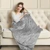 MIZZEO Electric Heated Blanket 84" X 90" Queen Size Fast Heating Blankets 100% Polyester Velvet 10 Heating Levels 1-12 Hours Auto-Off ETL Certified Machine Washable (Grey) Plaid -Electric Blankets Sales 2022 51CjLhrgUxL
