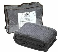 100% Soft Premium Combed Cotton Thermal Blanket– Queen Blankets– Soft Cozy Warm Cotton Blanket– Bed Throw Blanket– Queen Bed Blankets– All Season Cotton Blanket– Grey Queen Cotton Blankets-By HILLFAIR