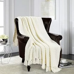HOMEIDEAS Textured Knitted Throw Blanket - Super Soft Knit Blanket With Tassels - Warm Decorative Blanket For Fall Winter Couch Sofa Chair Bed Living Room (50x60, Orange) -Electric Blankets Sales 2022 51Cqftlp9XL. AC