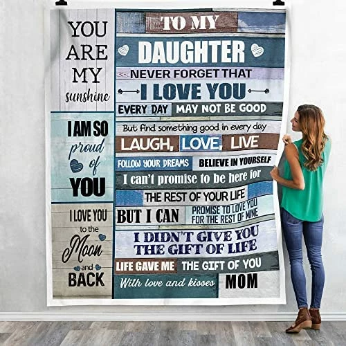 GADGETSTALK (60"x80") Sherpa Blanket - Daughter Blanket From Mom - Gift For Daughter, Never Forget That I Love You My Daughter - Daughter Gift For Birthday, Christmas Bonus Daughter Style 11 12 GADGETSTALK (60"x80") Sherpa Blanket - Daughter Blanket From Mom - Gift For Daughter, Never Forget That I Love You My Daughter - Daughter Gift For Birthday, Christmas Bonus Daughter Style 11 - Image 10