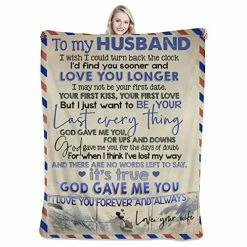 JIA LONG Letter Blanket To My Husband From Wife Home Decor Flannel Blanket 50 X 60 Inch