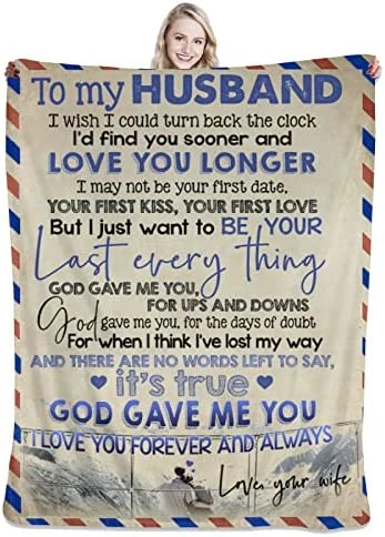 JIA LONG Letter Blanket To My Husband From Wife Home Decor Flannel Blanket 50 X 60 Inch 9 JIA LONG Letter Blanket To My Husband From Wife Home Decor Flannel Blanket 50 X 60 Inch - Image 7
