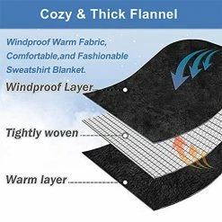 Hilarocky Blanket Hoodie Oversized Fleece Wearable Blanket Flannel Sweatshirt Blankets With Large Double Front Pocket, Quarter-Zippers Ultra Cozy Plush Blanket For Adult Black -Electric Blankets Sales 2022 51DLwaCTkXL