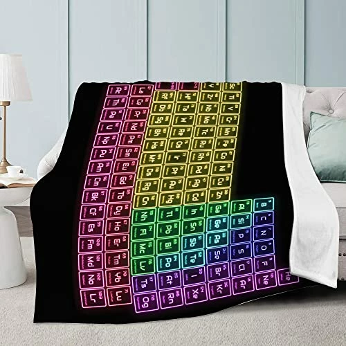 Anuruddha Periodic Table Blankets Used For Beds Sofas Warm And Comfortable Microfiber Flannel Lightweight Blankets For Adults 80x60 Inches (Men, Women) Periodic Table Of Elements 4 Anuruddha Periodic Table Blankets Used For Beds Sofas Warm And Comfortable Microfiber Flannel Lightweight Blankets For Adults 80x60 Inches (Men, Women) Periodic Table Of Elements - Image 2
