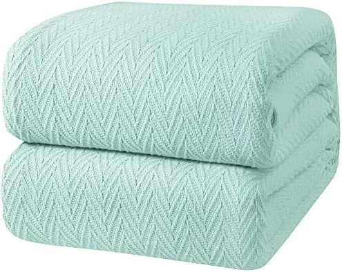 LAMANNI Luxury Thermal Cotton Blankets - Soft, Cozy, Breathable Bed Blanket For Couch Or Bed - All Season (Teal, King) 10 LAMANNI Luxury Thermal Cotton Blankets - Soft, Cozy, Breathable Bed Blanket For Couch Or Bed - All Season (Teal, King) - Image 8