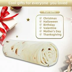 Segulah Burritos Blanket For Adults, 80 Inch Double Sided Funny Food Burrito Tortilla Blanket, 285 GSM Soft Flannel, Round, Novelty Gifts （80 Inches，Beige） -Electric Blankets Sales 2022 51ECKWctqtL