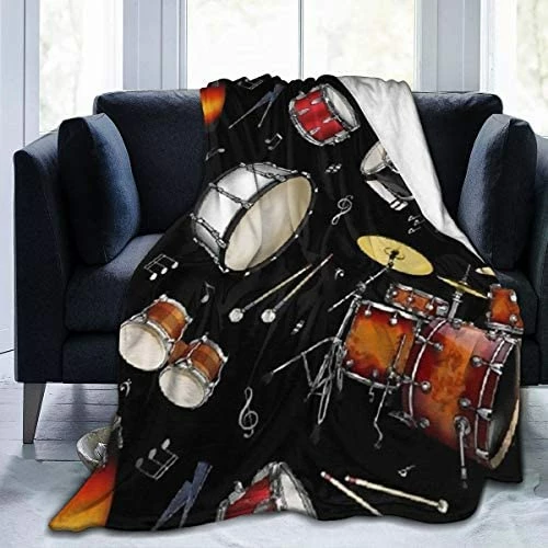 HuaFloralBoom BONLOR Percussion Black Drum Throw Blanket Ultra Soft Thick Bed Blanket Soft Coral Flannel Blanket Micro Fleece Blanket For Sofa Couch Bed Chair Office Sofa Soft Blanket Home Bed Blankets 60"x 50" 7 HuaFloralBoom BONLOR Percussion Black Drum Throw Blanket Ultra Soft Thick Bed Blanket Soft Coral Flannel Blanket Micro Fleece Blanket For Sofa Couch Bed Chair Office Sofa Soft Blanket Home Bed Blankets 60"x 50" - Image 5