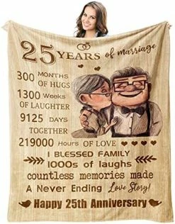 Antonia Bellamy 25th Blanket 60"X 50" - Gift For 25th Wedding Anniversary - 25 Years Of Marriage Gifts For Dad Mom Friends Grandparents - 25th Wedding For Husband Wife 25th Anniversary 23 Antonia Bellamy 25th Blanket 60"X 50" - Gift For 25th Wedding Anniversary - 25 Years Of Marriage Gifts For Dad Mom Friends Grandparents - 25th Wedding For Husband Wife 25th Anniversary -Electric Blankets Sales 2022 51EOdfNEXwL. AC