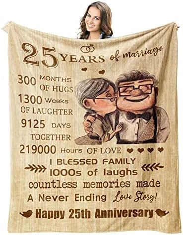 Antonia Bellamy 25th Blanket 60"X 50" - Gift For 25th Wedding Anniversary - 25 Years Of Marriage Gifts For Dad Mom Friends Grandparents - 25th Wedding For Husband Wife 25th Anniversary 12 Antonia Bellamy 25th Blanket 60"X 50" - Gift For 25th Wedding Anniversary - 25 Years Of Marriage Gifts For Dad Mom Friends Grandparents - 25th Wedding For Husband Wife 25th Anniversary - Image 10