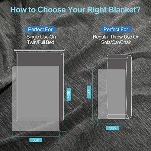Golden Monster| 2-in-1 Cooling And Warm Double Sided Blankets For Hot Sleepers,All Seasons Soft Breathable Cozy Twin/Full Blankets For Sofa,Car,Chair,60”x80”(Grey And White) Blue/white 6 Golden Monster| 2-in-1 Cooling And Warm Double Sided Blankets For Hot Sleepers,All Seasons Soft Breathable Cozy Twin/Full Blankets For Sofa,Car,Chair,60”x80”(Grey And White) Blue/white - Image 4