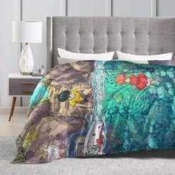 Wakaltk Ponyo And Sosuke Ultra Soft And Lightweight All Season Anti-Static Blanket Flannel Wool Blanket 50''x40'' Black -Electric Blankets Sales 2022 51EnllnGHnL