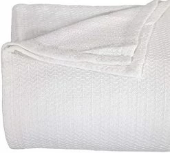OMkras 100 Cotton Herringbone Throw Blanket King Soft Knit Throw Farmhouse All Season Blanket Thermal Breathable Bed Blanket Light Weight Blanket Ivory, 90 InchX108 Inch -Electric Blankets Sales 2022 51ErR7KaEDL. AC