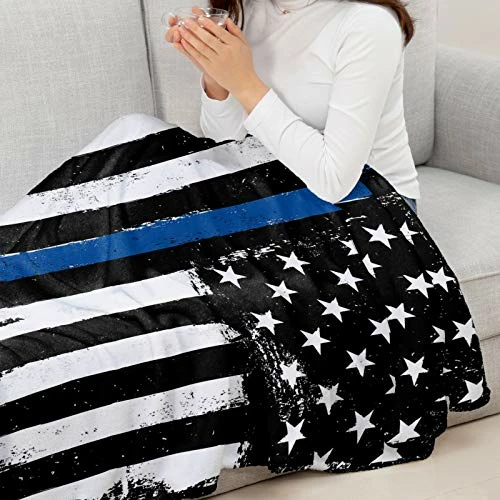 Edwiinsa Thin Blue Line Police Blanket Fleece Throw Blankets 40'' X 50'', Lightweight Super Soft Micrifiber Honor Law Enforcement USA Vintage Warm Plush Cozy Luxury Bed Blankets All Season For Couch/Sofa/Gift You Are My Sunshine Chalk 4 Edwiinsa Thin Blue Line Police Blanket Fleece Throw Blankets 40'' X 50'', Lightweight Super Soft Micrifiber Honor Law Enforcement USA Vintage Warm Plush Cozy Luxury Bed Blankets All Season For Couch/Sofa/Gift You Are My Sunshine Chalk - Image 2