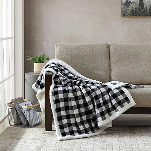 Eddie Bauer - Queen Blanket, Reversible Sherpa Fleece Bedding, Buffalo Plaid Home Decor For All Seasons (Red Check, Queen) Chrome Grey/white 8 Eddie Bauer - Queen Blanket, Reversible Sherpa Fleece Bedding, Buffalo Plaid Home Decor For All Seasons (Red Check, Queen) Chrome Grey/white - Image 6