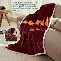 ZIRCON Electric Blanket Heated Throw Flannel & Sherpa Reversible With Foot Pocket Fast Heating Blanket 50" X 60", ETL Certification With 3 Heating Levels & 4 Hours Auto Off Home Office Use & Machine Washable -Electric Blankets Sales 2022 51FlfuYikPL