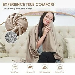 SAROO Wearable Electric Blanket, Portable Poncho Wrap, Cordless Rechargeable Heated Shawl Blanket, Super Soft & Warm Fleece, Home Office & Travel Use, (Regular Pink Blanket, Tan) Green -Electric Blankets Sales 2022 51G753Ujg8L