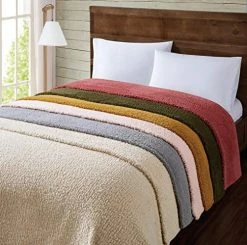 Brooklyn Loom Marshmallow Sherpa Bed Blanket, Full/Queen, Olive Green -Electric Blankets Sales 2022 51G9AnaU2kL