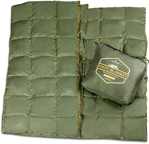 Roebury Puffy Camping Blanket Packable Vegan (Down Alternative) Compact Lightweight XL Blankets For Outdoor Cold Weather Backpacking Hiking Travel Stadium - Water-Resistant Army Green 8 Roebury Puffy Camping Blanket Packable Vegan (Down Alternative) Compact Lightweight XL Blankets For Outdoor Cold Weather Backpacking Hiking Travel Stadium - Water-Resistant Army Green - Image 6