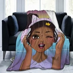 Syifasya African American Women Blanket Black Girl Blanket Lightweight Fleece Sofa Cozy Flannel Carpet Travel Sofa Bed Travel Picnic Blanket For Men Women 50"X40" African American Women10 -Electric Blankets Sales 2022 51GNczHwpZS. AC