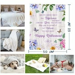 Yamco Retirement Gifts For Women Blanket - Retirement Gifts 60"x 50" Blankets - Retirement Gifts For Men - Farewell Gifts For Coworkers Boss - Funny Retirement Gifts - Happy Retirement Gift Ideas