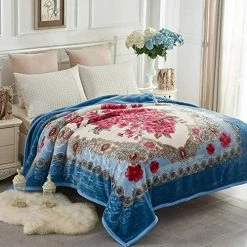 JYK Korean Faux Mink Fleece Blanket Queen 75" X 87", 5Pounds - 2 Ply Reversible Silky Soft Plush Warm Blanket For Autumn, Winter - Rose/Notre Dame Solid Color Pattern-grey -Electric Blankets Sales 2022 51HHxD2bzVL. AC