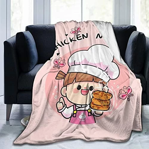 FLXUR Super Soft Anime Flannel Cute Cartoon Chicken Nugget Blanket, Light Plush Bed Blanket, Suitable For Adults And Children To Use 50"x40" Black2 9 FLXUR Super Soft Anime Flannel Cute Cartoon Chicken Nugget Blanket, Light Plush Bed Blanket, Suitable For Adults And Children To Use 50"x40" Black2 - Image 7