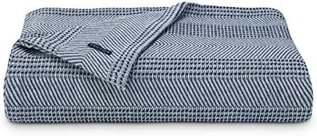 Nautica Blanket Soft Cotton Bedding, Medium Weight For All Seasons, Queen, Navy 9 Nautica Blanket Soft Cotton Bedding, Medium Weight For All Seasons, Queen, Navy - Image 7